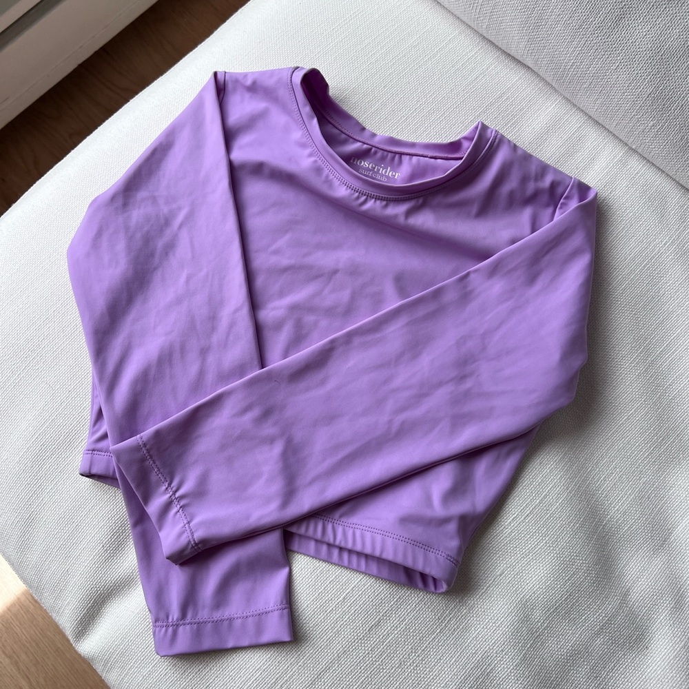 Noserider Cropped Rash Guard in Lavender - Picture 2 of 4